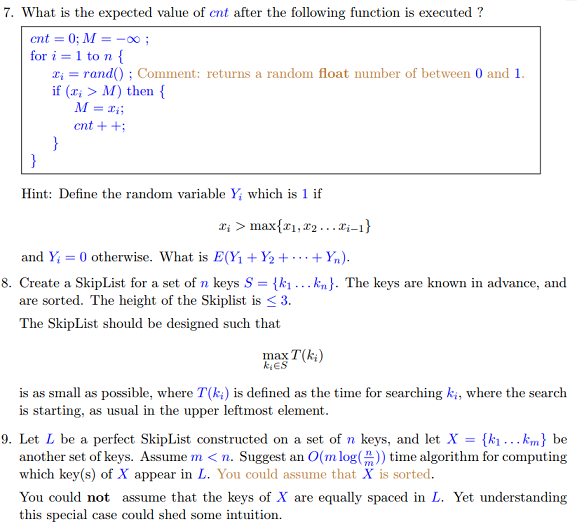 Solved 7 What Is The Expected Value Of Cnt After The Fol Chegg Com