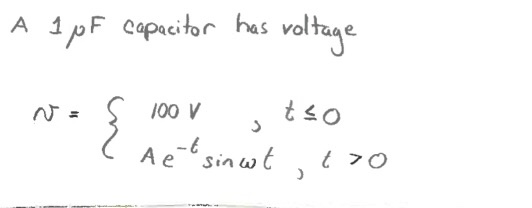 Solved A 1 Pf Copatr Has Vol Tae Cito 100 V Ae Sin T Chegg Com