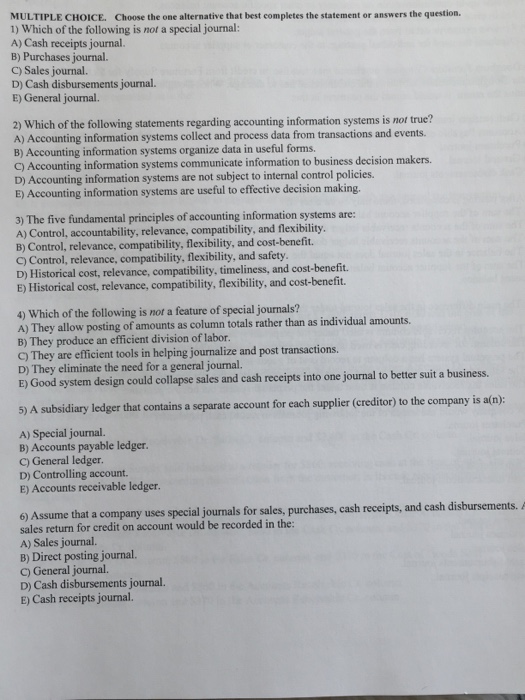 Solved MULTIPLE CHOICE. Choose the one alternative that best 