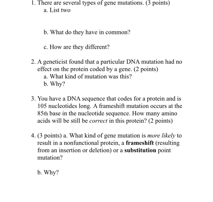 types of genetic mutations