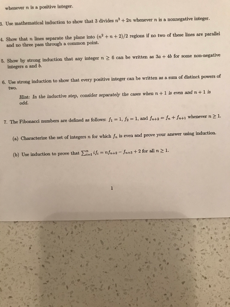 Solved Whenever N Positive Integer 3 Use Mathematical Induction Show 3 Divides N3 2n Whenever N N Q