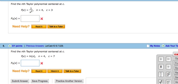 Solved Find The Nth Taylor Polynomial Centered At C F X Chegg Com