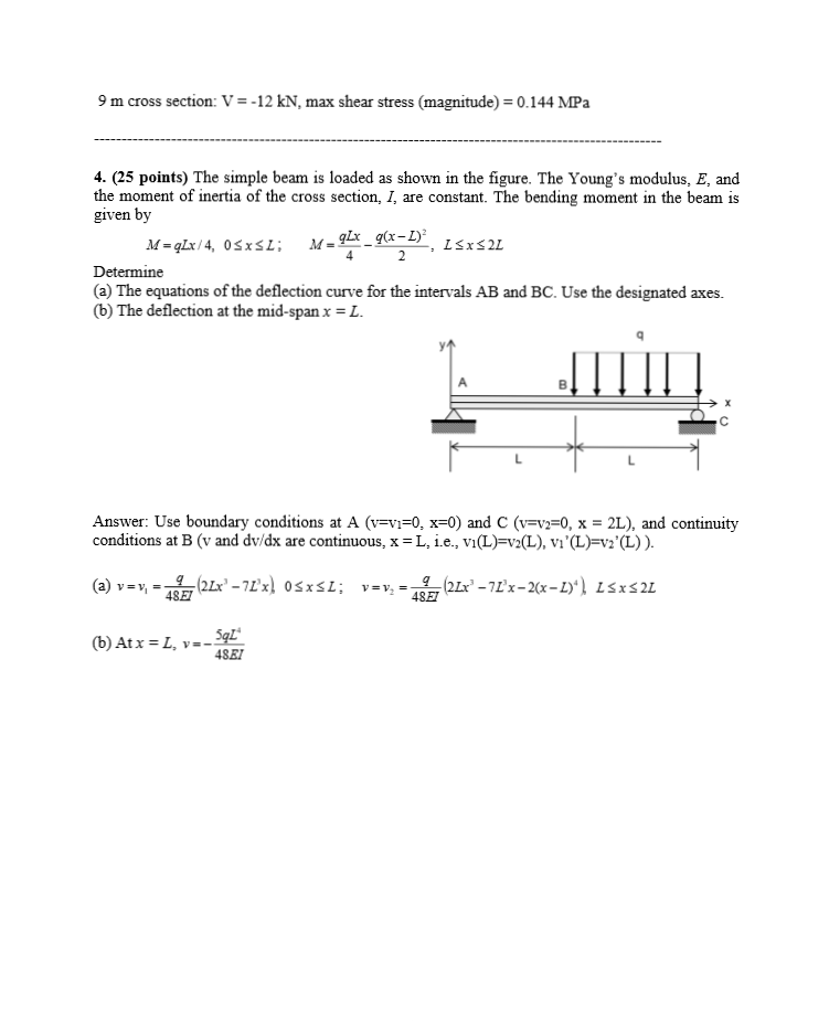 Solved 9 M Cross Section V 12 Kn Max Shear Stress Magn Chegg Com