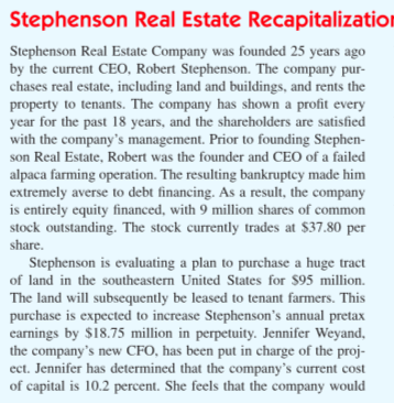 Stephenson Real Estate Recapitalization Stephenson Chegg 