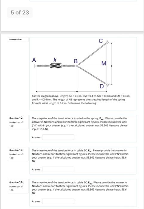 Solved 5 Of 23 For The Diagram Above Lengths Ab 0 3 M Chegg Com