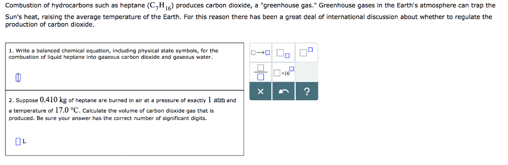 C7h16+o2=co2+h2o balanced equation image