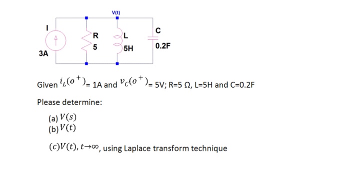 Solved V T 5h 0 2f 3a Given Il O 1a And Vc O 5v Chegg Com