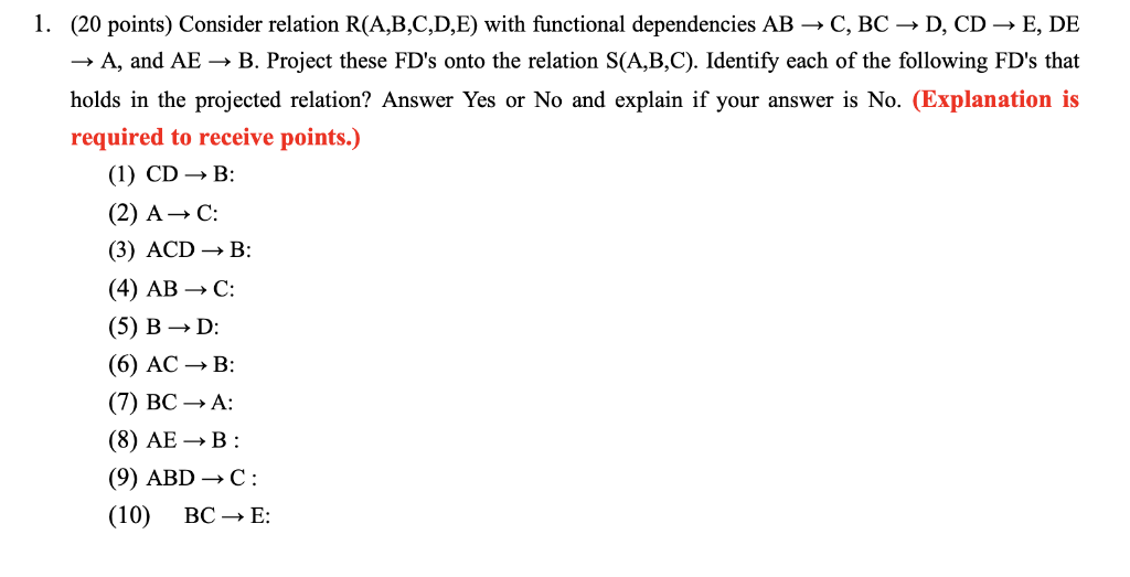 Solved L Points Consider Relation R A B C D E With Chegg Com