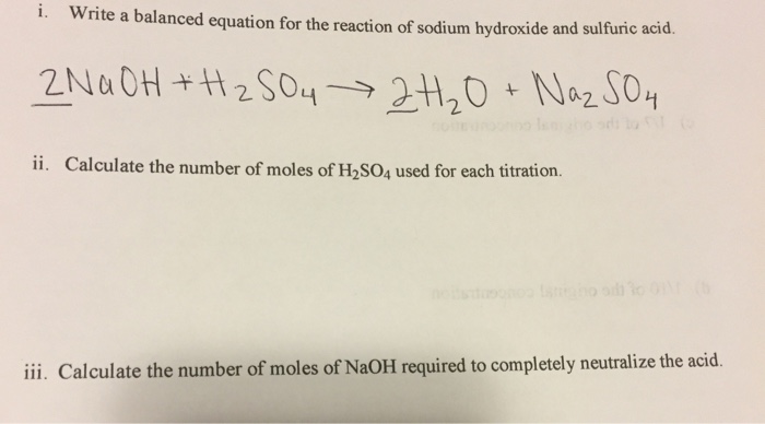 sulfuric acid and sodium hydroxide