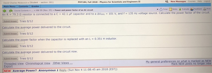 Solved Phy184 Fall 18 Physics For Scientists And Eng Chegg Com