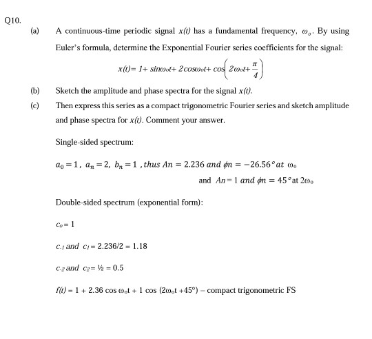 Solved Q10 A A Continuous Time Periodic Signal X 0 Has Chegg Com