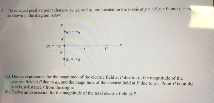 Solved 2 Three Equal Positive Point Charges Q1 Go And Chegg Com