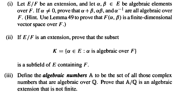 Solved I Let E F Be An Extension And Let Ss E Be Al Chegg Com