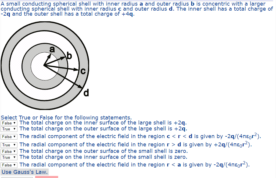 Solved A Small Conducting Spherical Shell With Inner Radi Chegg Com