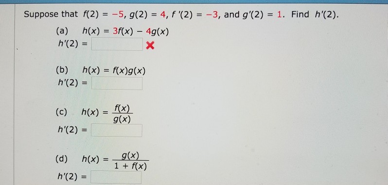 Solved Suppose That F 2 5 G 2 4 F 2 3 And G 2 1 F Chegg Com