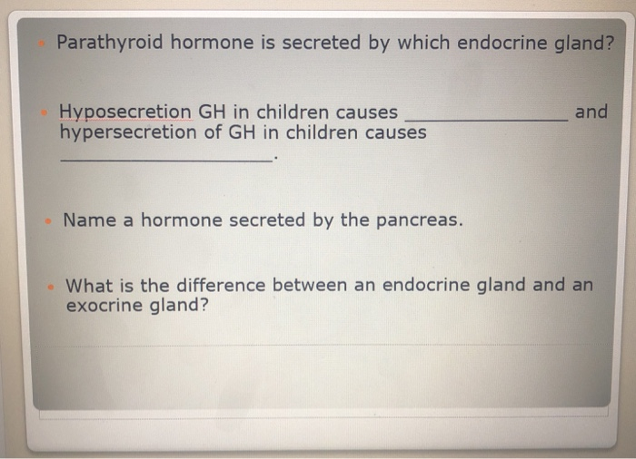 Hormone Secretion Chart