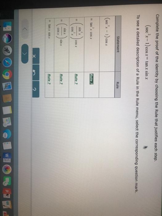 Solved Complete The Proof Of The Identity By Choosing The Chegg Com