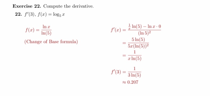 Solved Exercise 22 Compute The Derivative 22 F 3 F Chegg Com