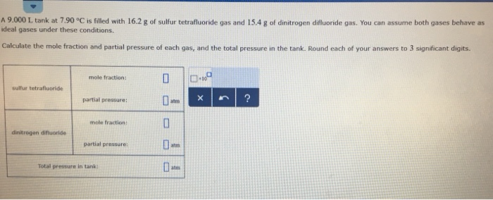 Solved A 9.000 L. Tank At 7.90 °C Is Filled With 16.2 G O