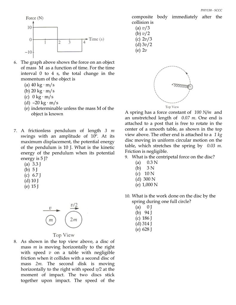 Solved Phy130 Sccc Composite Body Immediately After The C Chegg Com