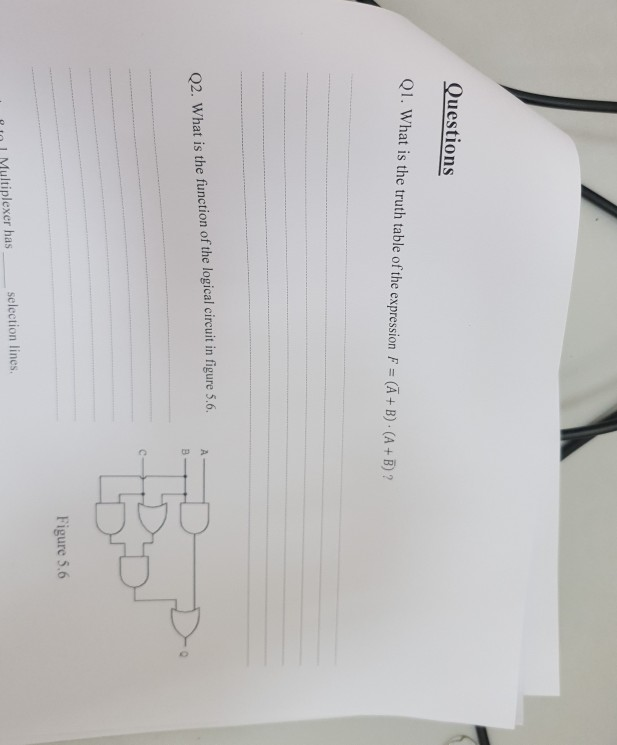 Solved Questions Q 1 What Is The Truth Table Of The Exp