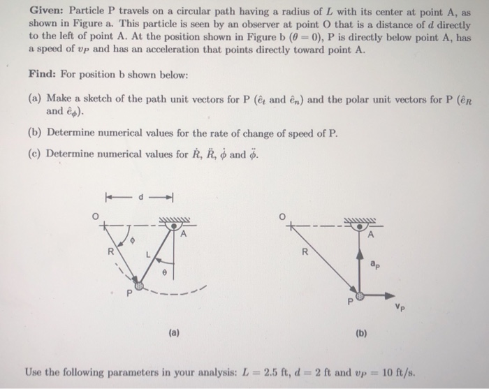 Solved Given Particle P Travels On A Circular Path Havin Chegg Com