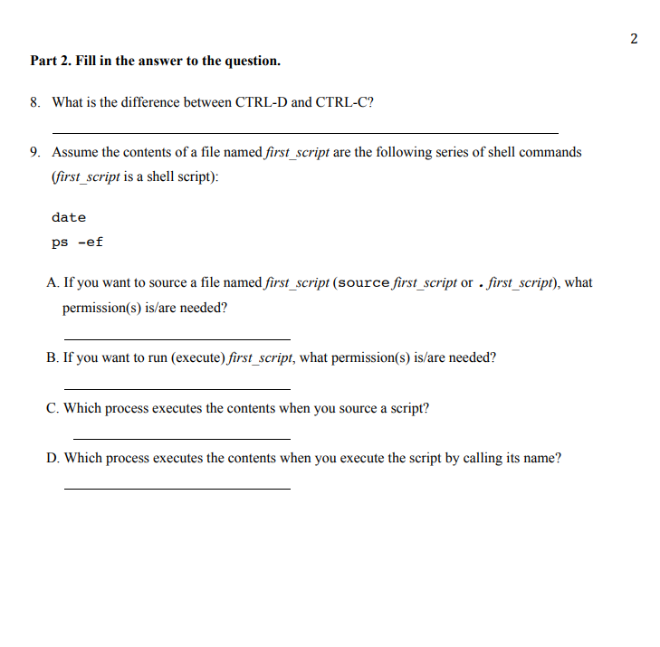 Solved Part 2 Fill In The Answer To The Question 8 Wha Chegg Com