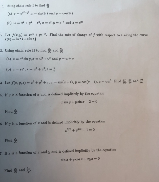 1 Using Chain Rule 1 To Find A Sin 2t And V Chegg Com