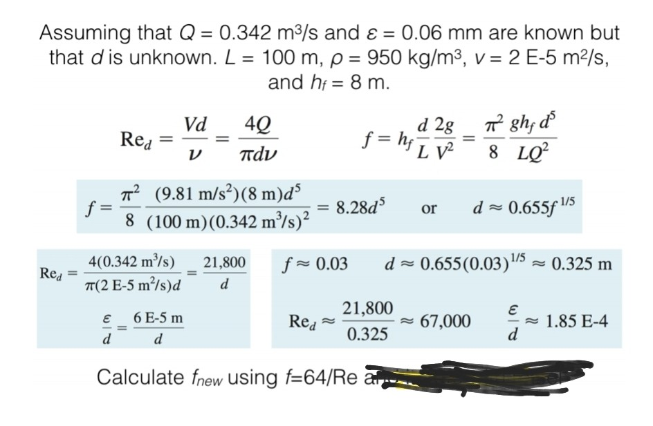 Solved Assuming That Q 0 342 M3 S And E 0 06 Mm Are Known Chegg Com