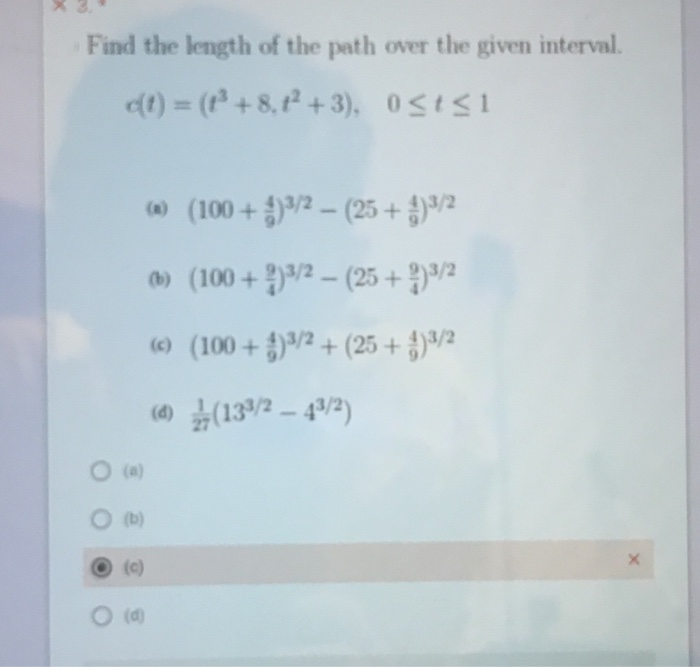 Find The Length Of The Path Over The Given Interval Chegg 