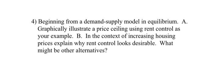 Solved 4 Beginning From A Demand Supply Model In Equilib