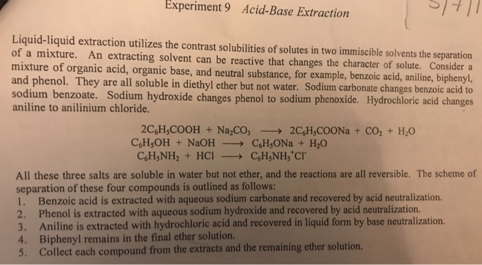extraction experiment lab report