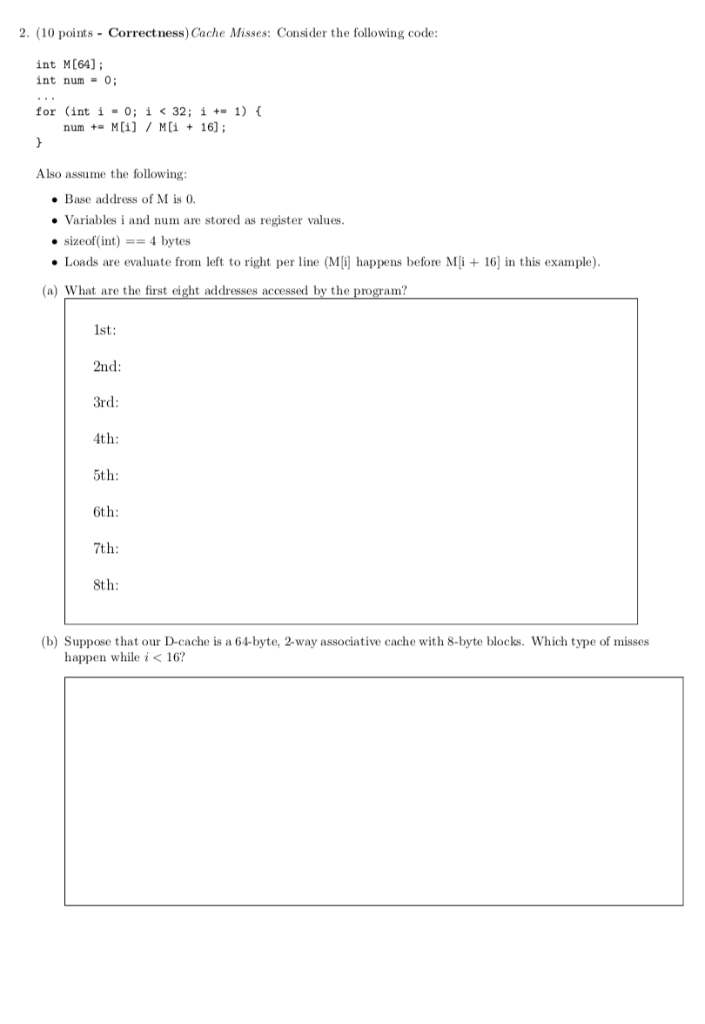 5 4 Points Completeness Multi Level Caches De Chegg Com