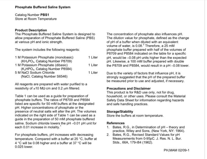 How To Make Phosphate Buffer Saline Using 50 MM Na...