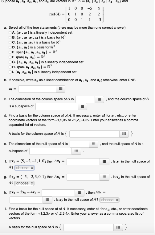 Suppose Al Az And A5 Are Vectors Nr Chegg Com