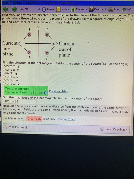 Solved Four Very Long Wires Are Directed Perpendicular To Chegg Com