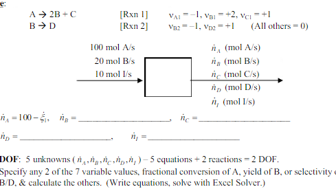 Dof Unknowns 2 Extent Of Reaction Equations Chegg Com
