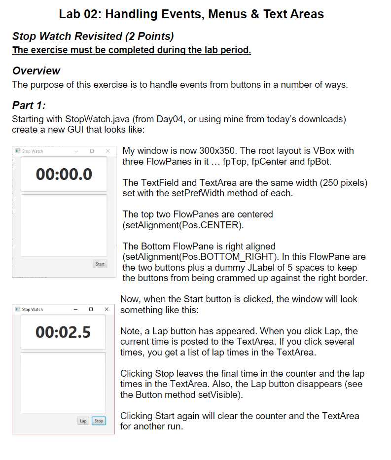 Stopwatch Java Coding Here Import Chegg Com