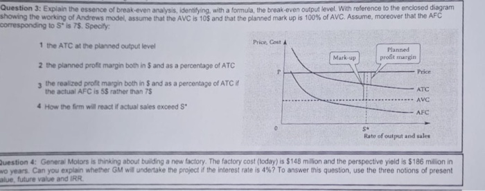 Solved Question 3 Explain The Essence Of Break Even Anal