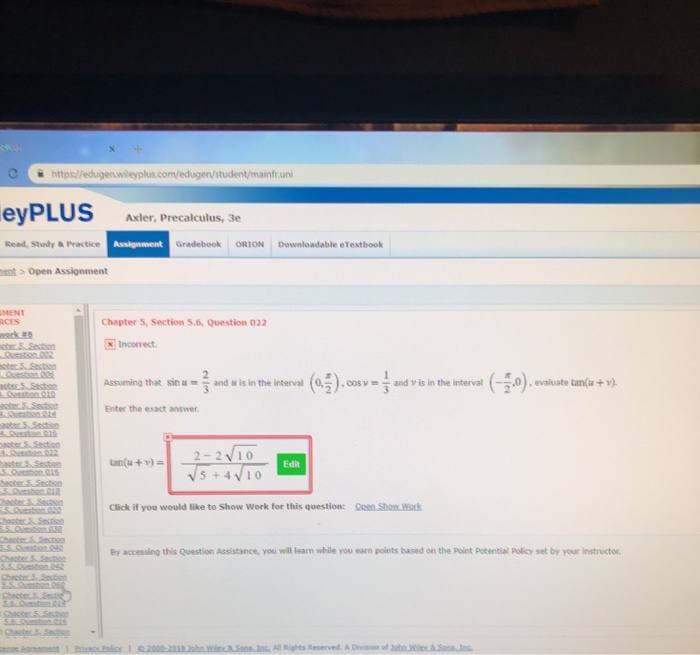 Solved Buwhlbadable Etextbook Chapter 5 Section 5 5 Que Chegg Com