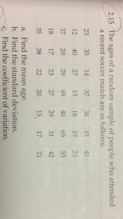 Solved The Ages Of A Random Sample Of People Who Attended Chegg Com