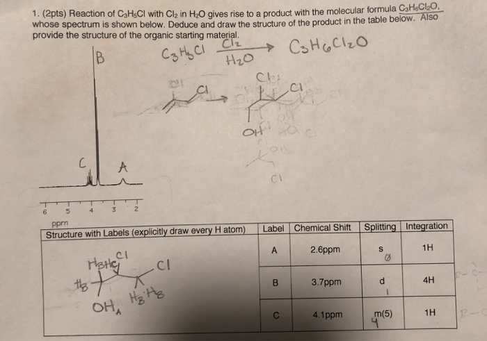 Solved 1 2pts Reaction Of Cahsci With Cl2 In H20 Gives Chegg Com