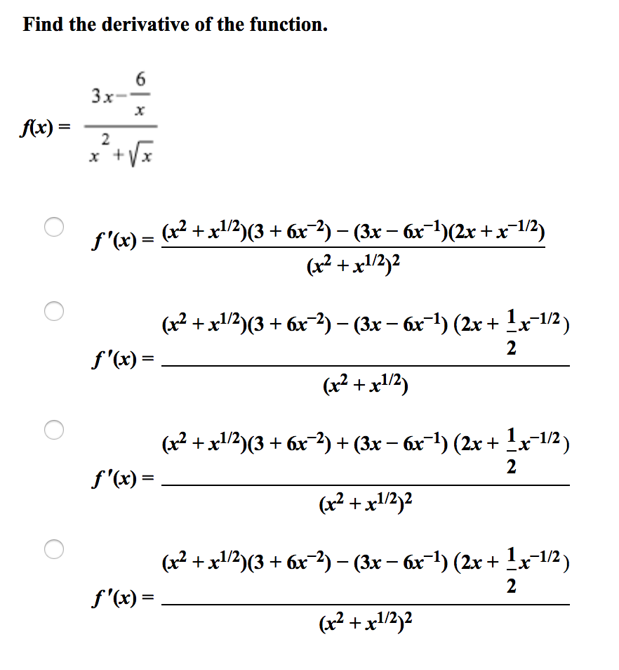 find derivative of x 2 x 1