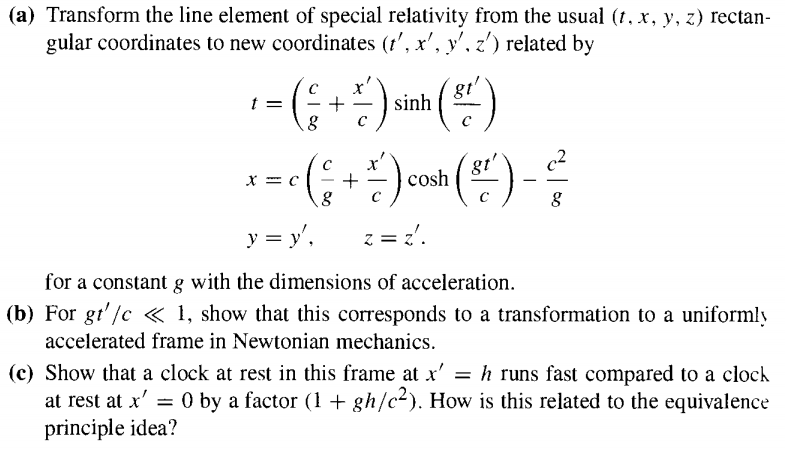 Solved A Transform The Line Element Of Special Relativi Chegg Com