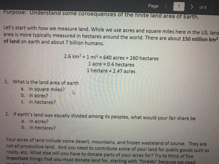Page Of 4 Urpose Understarn Lets Start With How We Measure Land While We Page Of 4 Urpose Understarn Lets Start With How We Measure Land While We
