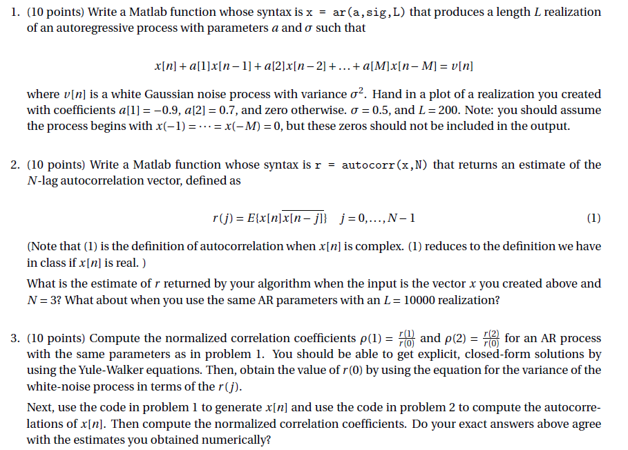 Solved I 10 Points Write A Matlab Function Whose Synta Chegg Com