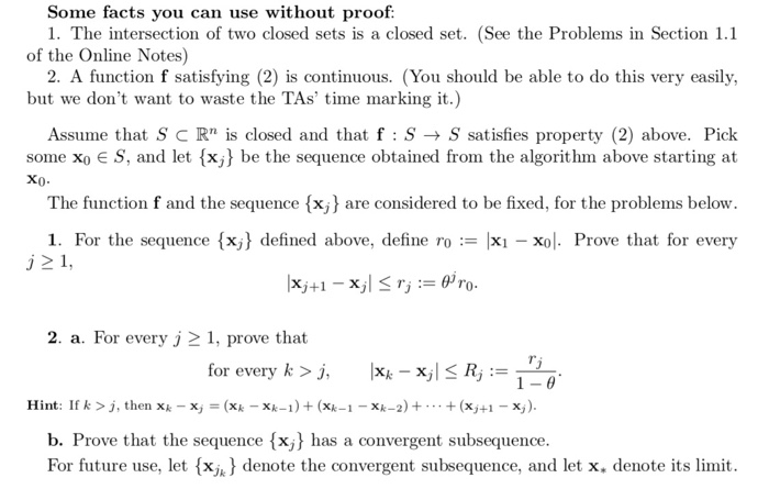 Some Facts You Can Use Without Proof 1 The Inters Chegg Com