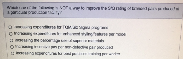 Solved Which One Of The Following Is NOT A Way To Improve