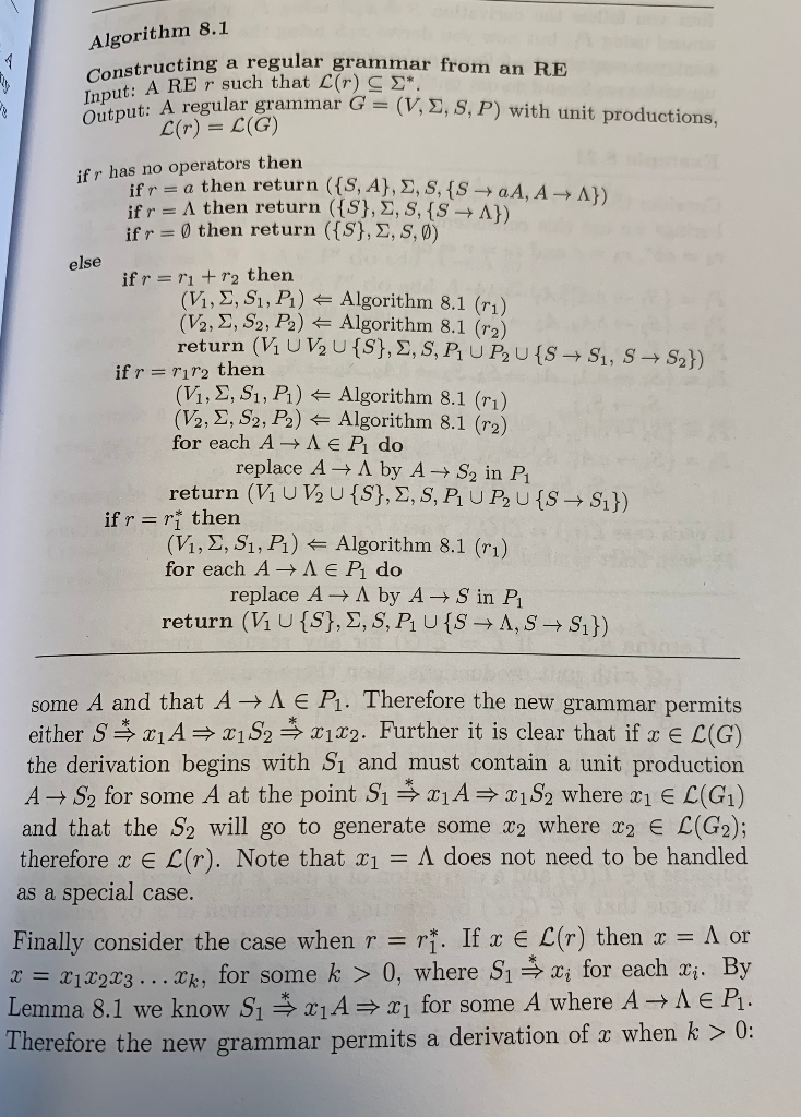 Solved Convert Following Re Regular Grammar Must Use Algorithm 81 Derive Grammar B C Q