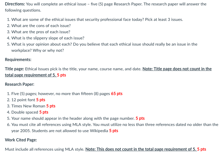 solved directions you will complete an ethical issue fiv what are work cited
